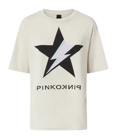 PINKO PINKO STAR-PRINTED CREWNECK T-SHIRT