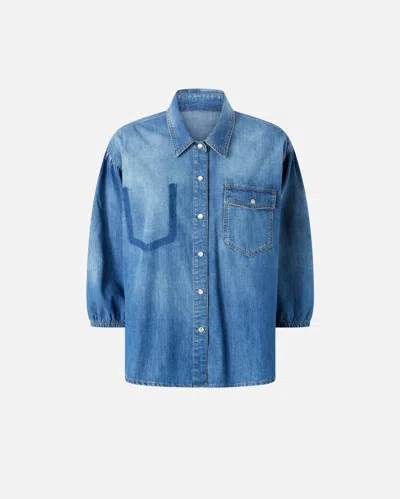 PINKO DENIM SHIRT WITH THREE-QUARTER SLEEVES