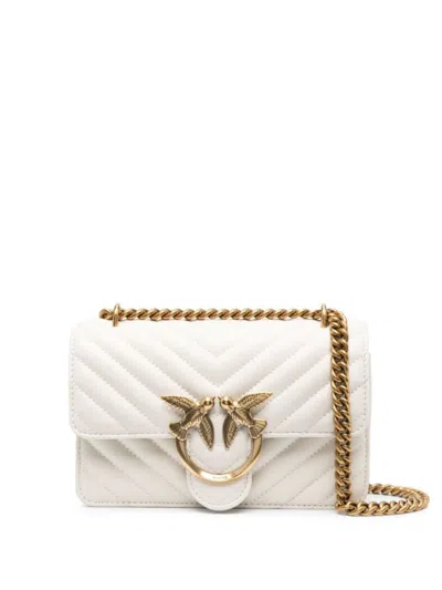 PINKO WHITE LOVEBIRD MINI SHOULDER BAG