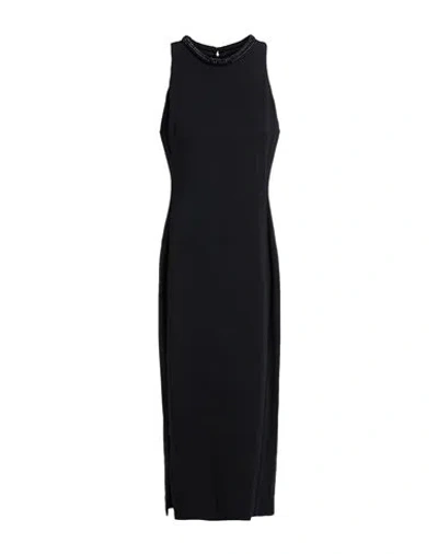 PINKO PINKO WOMAN MIDI DRESS BLACK SIZE 4 VISCOSE, ELASTANE, GLASS