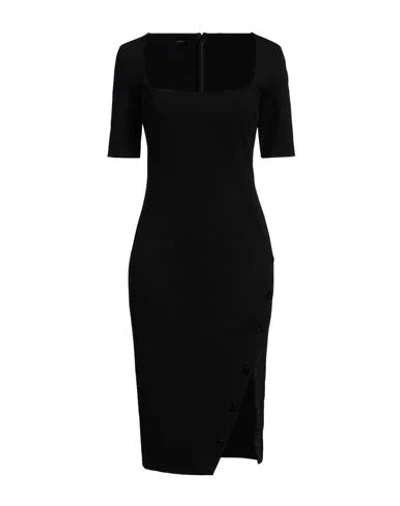 PINKO PINKO WOMAN MIDI DRESS BLACK SIZE 2 VISCOSE, POLYAMIDE, ELASTANE, POLYESTER