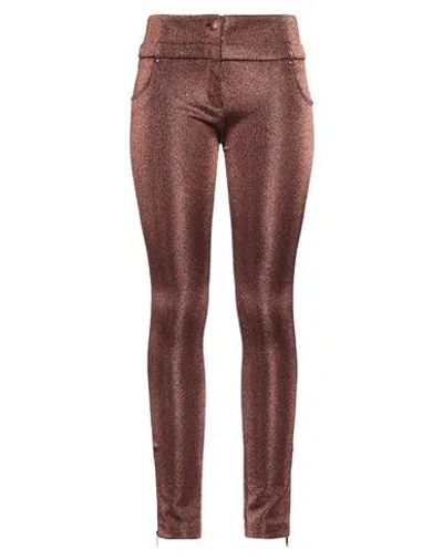 PINKO PINKO WOMAN PANTS COPPER SIZE 2 COTTON, POLYAMIDE, POLYESTER