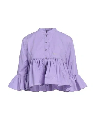 PINKO PINKO WOMAN SHIRT LILAC SIZE 4 COTTON