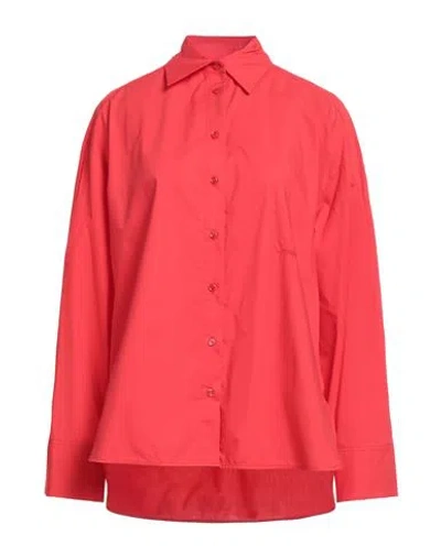 PINKO PINKO WOMAN SHIRT RED SIZE 8 COTTON