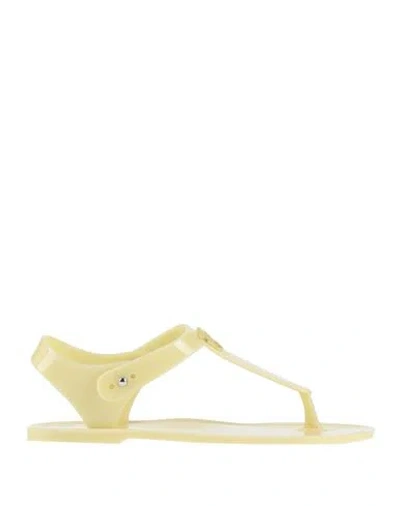PINKO PINKO WOMAN THONG SANDAL YELLOW SIZE 6 RUBBER