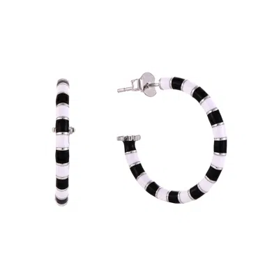 PINNOLE WOMEN'S BLACK / WHITE BLACK & WHITE EARRINGS