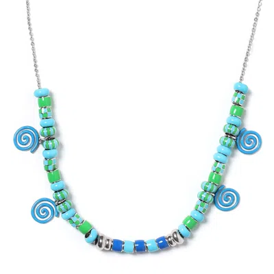 PINNOLE WOMEN'S BLUE / GREEN PANTA REAI NECKLACE