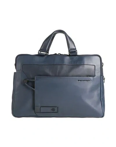 PIQUADRO PIQUADRO MAN HANDBAG MIDNIGHT BLUE SIZE - COW LEATHER, EVA (ETHYLENE - VINYL - ACETATE), POLYESTER, 