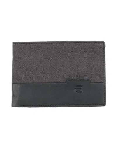 PIQUADRO PIQUADRO MAN WALLET BLACK SIZE - LEATHER, TEXTILE FIBERS