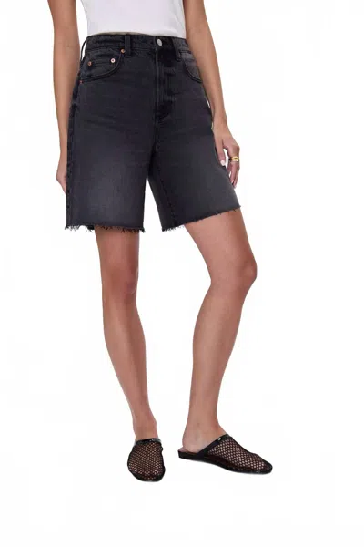 PISTOLA KAYLEE HIGH-RISE PINCHED LOOSE SHORT IN BLACK