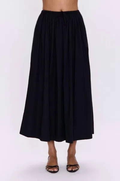 PISTOLA WOMEN'S NOELLE POPLIN MAXI SKIRT IN NOIR