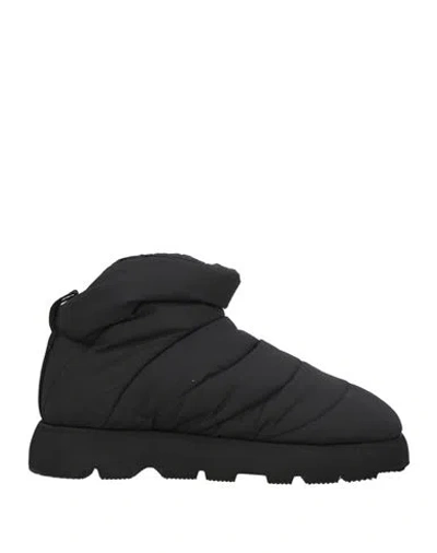PIUMESTUDIO PIUMESTUDIO WOMAN ANKLE BOOTS BLACK SIZE 8 TEXTILE FIBERS