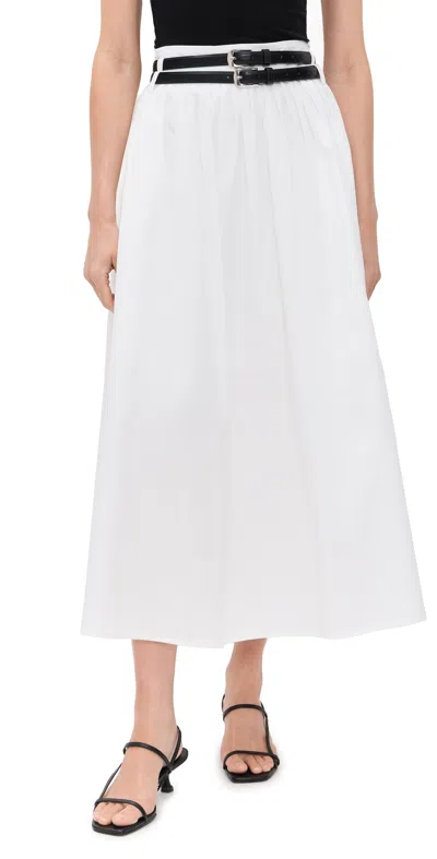PIXIE MARKET THEA DOUBLE BELTED SKIRT WHITE