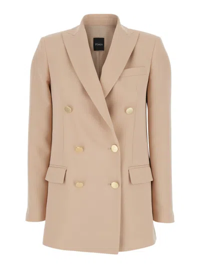 PLAIN PLAIN BEIGE DOUBLE-BREASTED JACKET