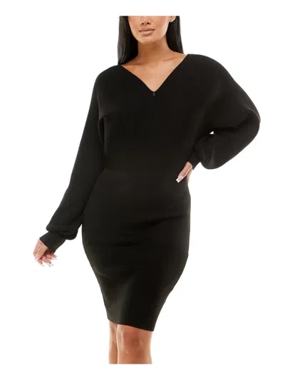 PLANET GOLD WOMENS KNIT MIDI SWEATERDRESS