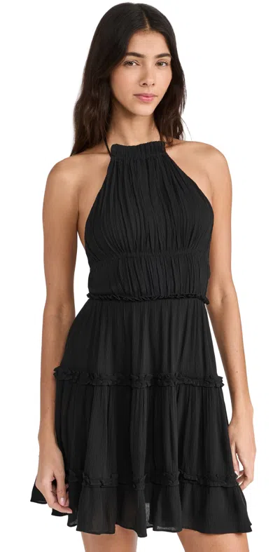 PLAYA LUCILA HALTER MINI DRESS BLACK