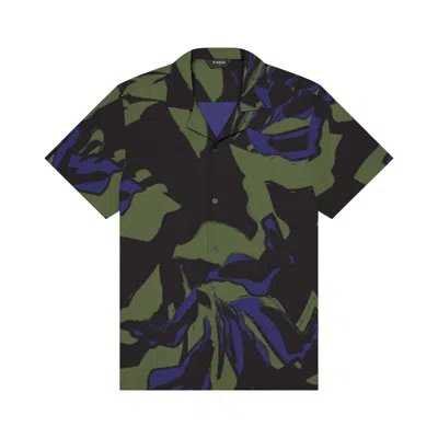 PLAYALUXE MEN'S GREEN / BLUE SAINT TROPEZ CABANA SHIRT GREEN BOTANICAL
