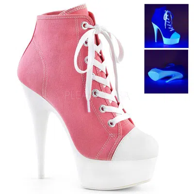 PLEASER PLEASER HIGH HEEL SNEAKERS DELIGHT-600SK-02 ROSA CANVAS HIGH HEEL SNEAKERS ...