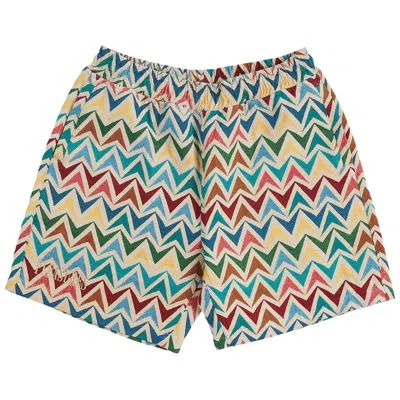 PLEASURES PLEASURES BASKET WOVEN SHORTS 'MULTICOLOR/KHAKI'