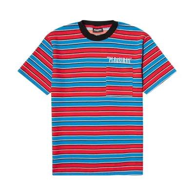 PLEASURES PLEASURES CHAINSMOKE STRIPE SHIRT 'BLUE/MAROON' | MULTI-COLOR | MEN'S SIZE L