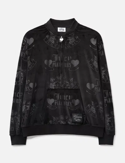 PLEASURES PLEASURES X JUICY COUTURE CREST VELOUR QUARTER ZIP