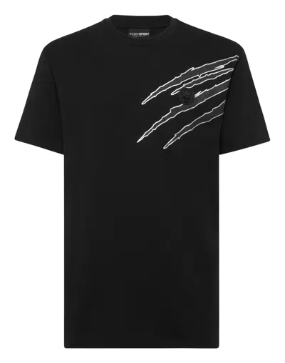 PLEIN SPORT COTTON T-SHIRT ROUND NECK SS LAMINA SCRATCH