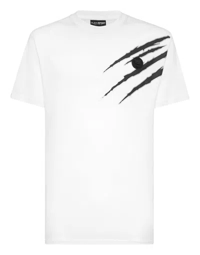 PLEIN SPORT COTTON T-SHIRT ROUND NECK SS LAMINA SCRATCH