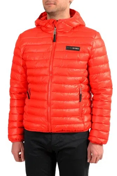 PLEIN SPORT PLEIN SPORT HERREN ROT MIT KAPUZE LOGO AUFDRUCK REISSVERSCHLUSS PARKAJACKE