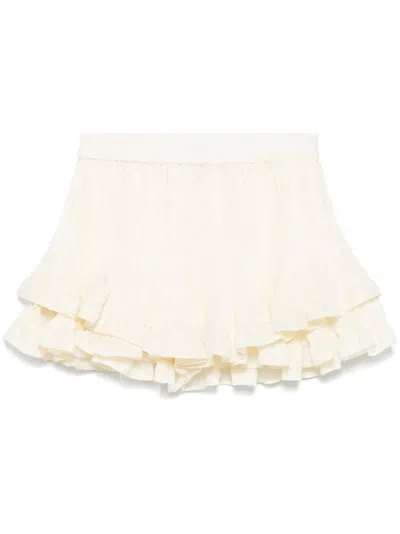 PNK RUFFLED-TRIM SHORTS