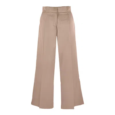 POINT OF VIEW LABEL WOMEN'S NEUTRALS PURPOSE WIDE LEG FLARED PANTS - BEIGE