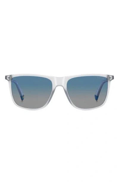 POLAROID POLAROID 55MM GRADIENT POLARIZED RECTANGULAR SUNGLASSES