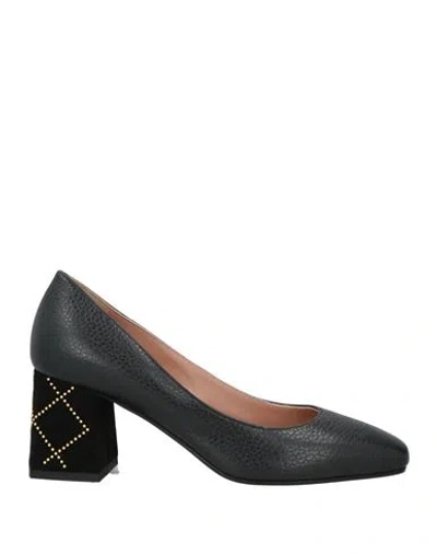POLLINI POLLINI WOMAN PUMPS BLACK SIZE 8 CALFSKIN