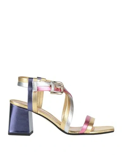 POLLINI POLLINI WOMAN SANDALS GOLD SIZE 8 LEATHER