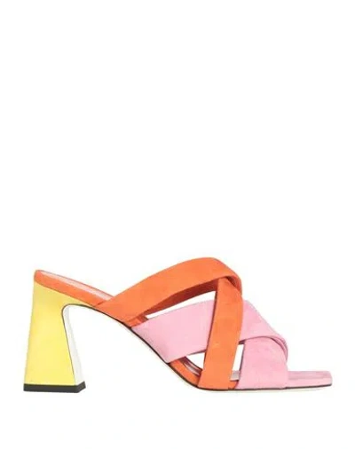 POLLINI POLLINI WOMAN SANDALS PINK SIZE 8 LEATHER