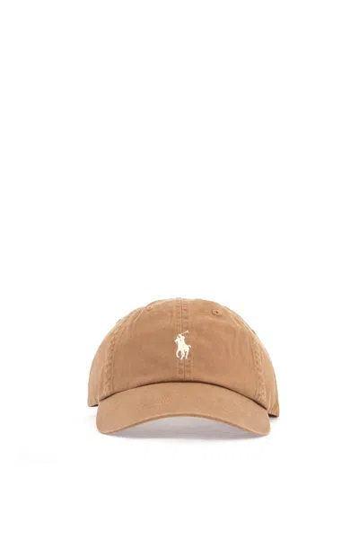 POLO RALPH LAUREN ADJUSTABLE CURVED BRIM BEIGE SPORTS CAP