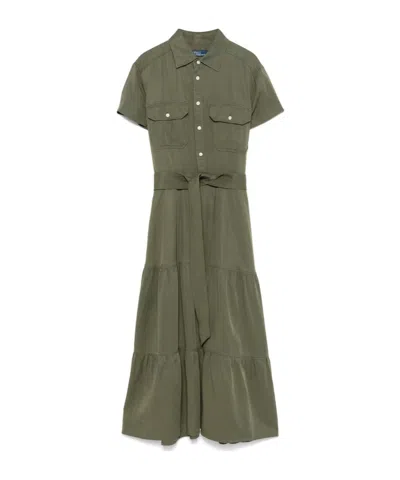 POLO RALPH LAUREN POLO RALPH LAUREN BELTED TIERED SHIRTDESS