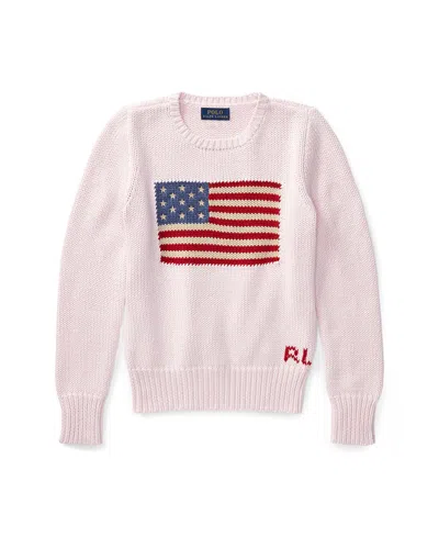 POLO RALPH LAUREN BIG GIRLS FLAG CREWNECK SWEATER