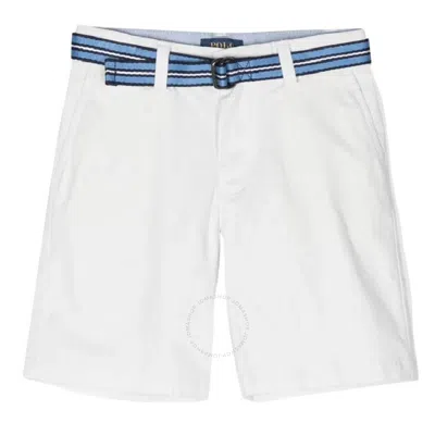 POLO RALPH LAUREN POLO RALPH LAUREN BOYS EMBROIDERED LOGO BELTED COTTON SHORTS