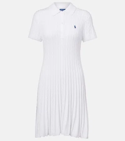 POLO RALPH LAUREN CABLE-KNIT COTTON-BLEND POLO DRESS