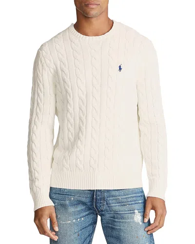 POLO RALPH LAUREN CABLE-KNIT COTTON CREWNECK SWEATER