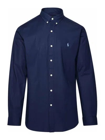 POLO RALPH LAUREN NAVY STRETCH COTTON SHIRT