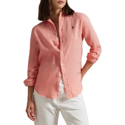 POLO RALPH LAUREN POLO RALPH LAUREN CLASSIC FIT LINEN BUTTON-UP SHIRT