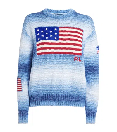 POLO RALPH LAUREN COTTON OMBRÉ FLAG SWEATER