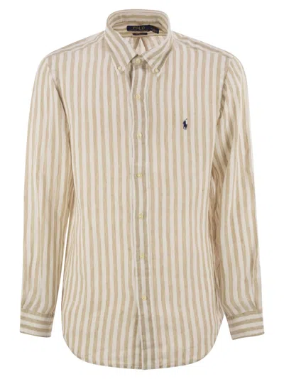 POLO RALPH LAUREN CUSTOM-FIT STRIPED LINEN SHIRT