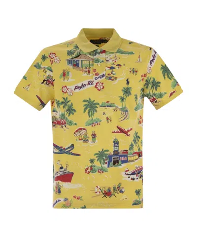 POLO RALPH LAUREN POLO RALPH LAUREN SHORT SLEEVED ILLUSTRATION-PRINTED POLO SHIRT