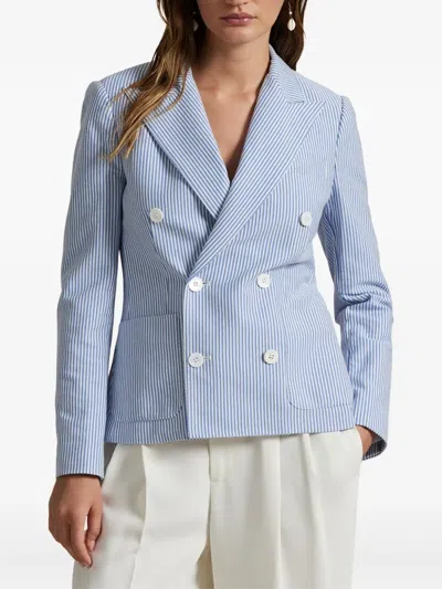 POLO RALPH LAUREN DOUBLE-BREASTED PINSTRIPE BLAZER