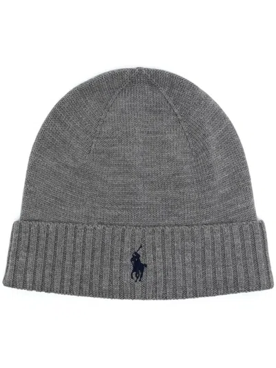 POLO RALPH LAUREN EMBROIDERED-LOGO RIBBED BEANIE