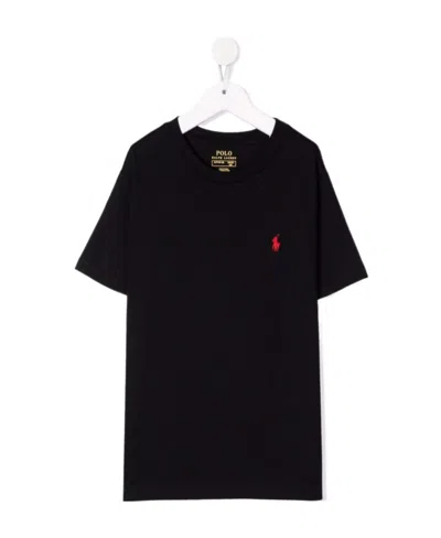 POLO RALPH LAUREN RALPH LAUREN KIDS LOGO EMBROIDERED CREWNECK T-SHIRT