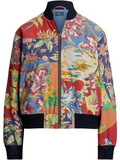 POLO RALPH LAUREN FLORAL-PRINT BOMBER JACKET