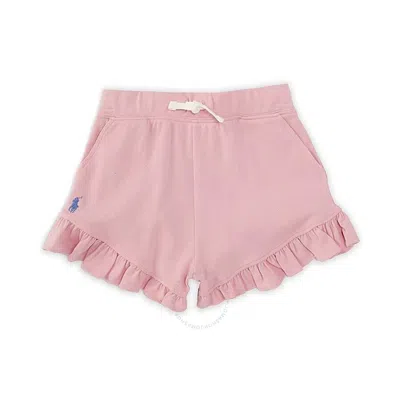 POLO RALPH LAUREN POLO RALPH LAUREN GIRLS RUFFLED STRETCH MESH SHORTS